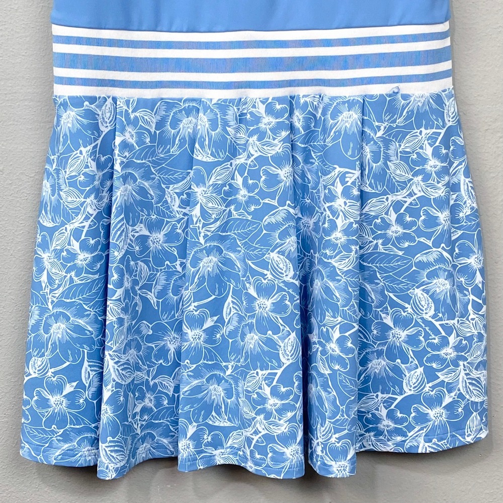 William Murray Golf Dress Shorts Set Womens Size S Blue Floral Sleeveless V-Neck - Picture 14 of 16